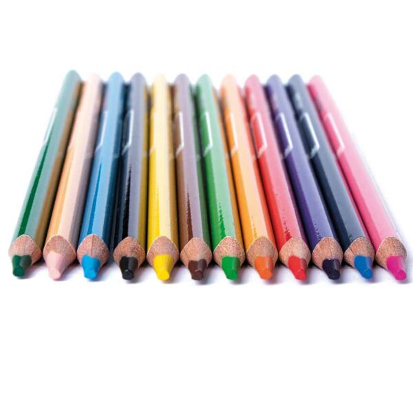 Colores Triangulares Largos X12 + Lápiz + Sacapuntas - Imagen 2