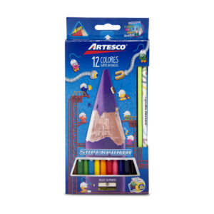 Colores Triangulares Largos X12 + Lápiz + Sacapuntas