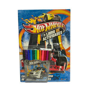 Hot Wheels Libro de actividades + 12 Plumones