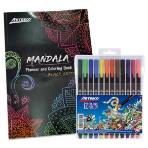 Mandala Black + 12 Fine Liners