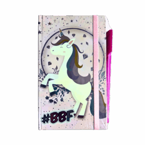 Bom Dia Agenda con liga - Unicorn + Bolígrafo Trimax